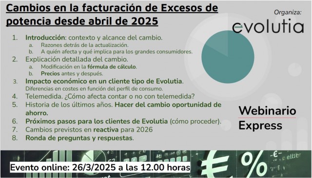 Webinario Express: cambios en la facturación de Excesos de potencia a partir de abril de 2025